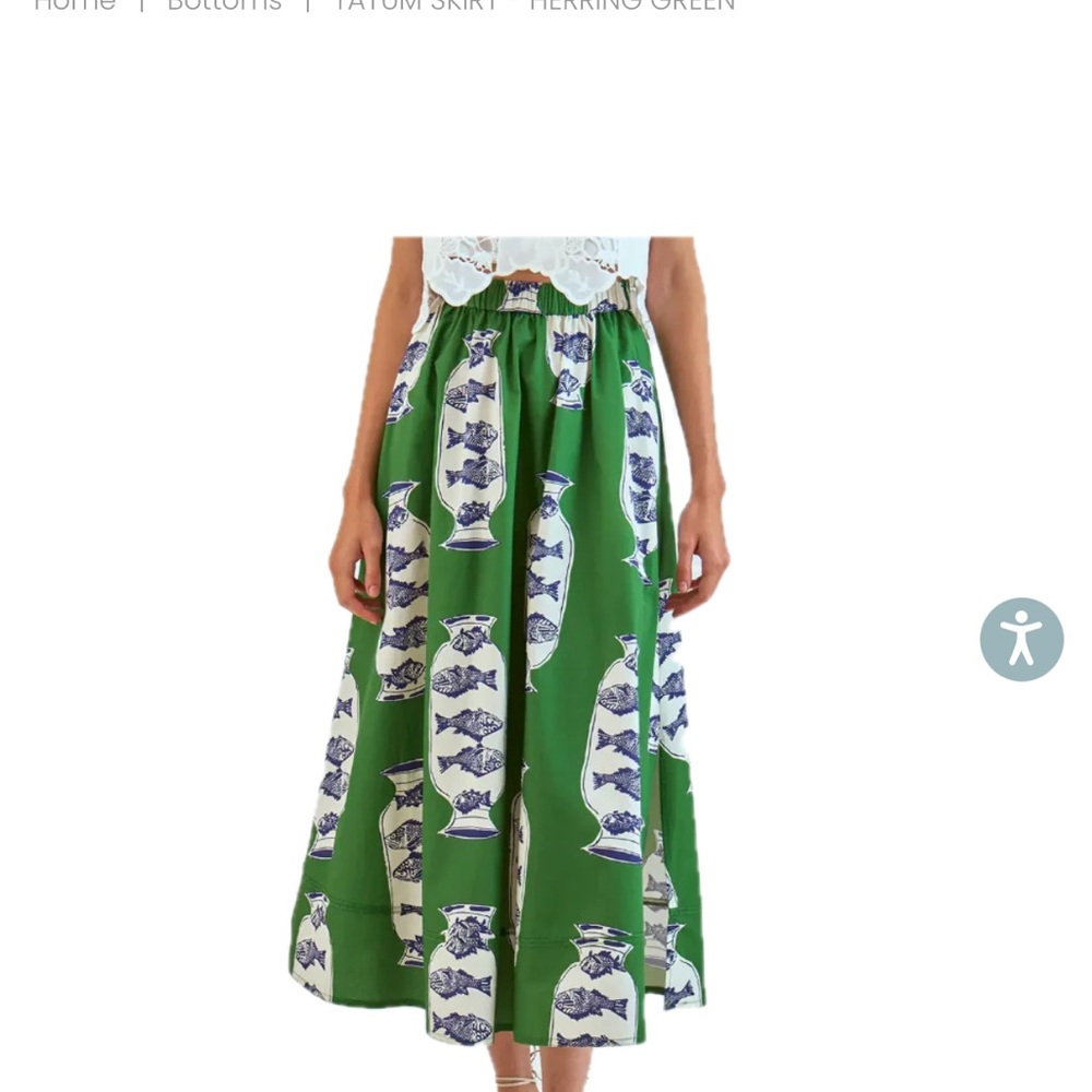 ISO HUNTER BELL Tatum skirt in Green Herring size small
